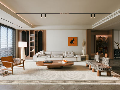 侘寂风中古风客厅3d模型 侘寂风中古风客厅