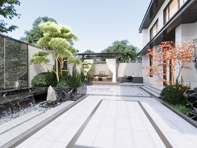 新中式别墅庭院景观园艺小品