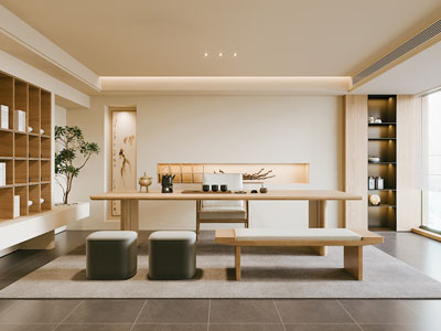 侘寂风茶室3d模型 侘寂风茶室