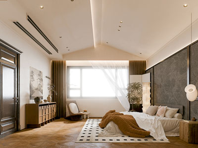 侘寂风民宿酒店客房 卧室