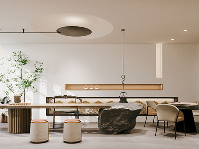 新中式茶室3d模型 新中式茶室