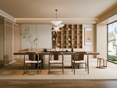 新中式茶室3d模型 新中式茶室