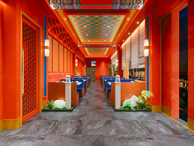 新中式饭店餐馆就餐区