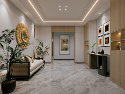 新中式公司玄关门厅接待区