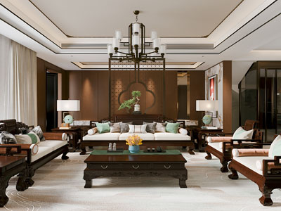 中式客厅3d模型 中式客厅