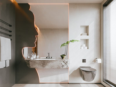 现代公共卫浴间 洗手间