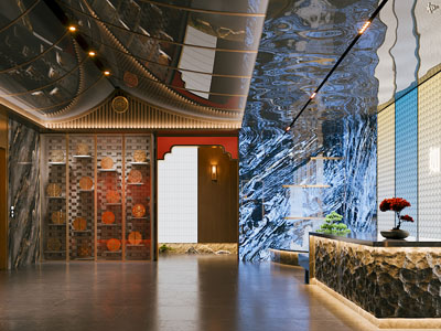 新中式大堂前台接待区