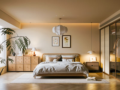 侘寂风中古风卧室