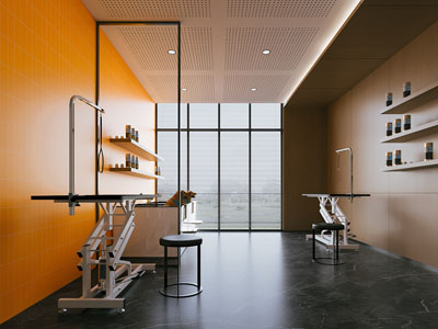 现代宠物医院诊室 宠物清洗区3d模型 现代宠物医院诊室 宠物清洗区