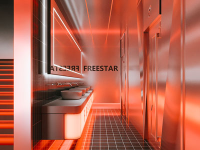 现代公共卫生间 洗手间