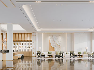 现代大厅前台接待区