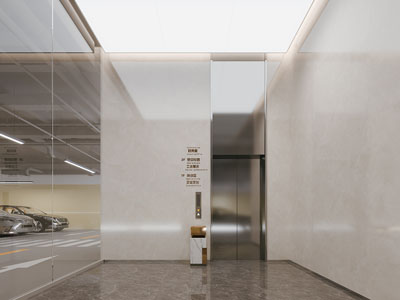 现代地下停车场电梯间