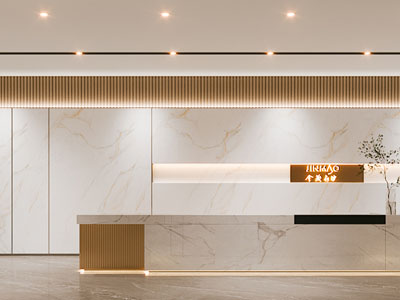 现代公司大厅前台接待区