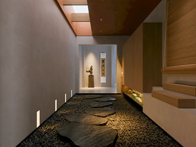 新中式景观过道走廊