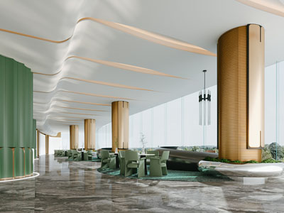 现代轻奢饭店餐馆就餐区