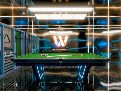 现代台球室 桌球室