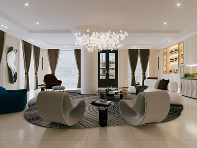 现代美容院大厅接待区