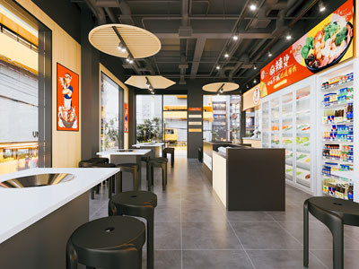 现代饭店餐馆 火锅店3d模型 现代饭店餐馆 火锅店