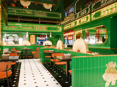 现代复古怀旧饭店餐馆