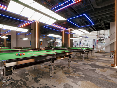 工业风loft台球室 桌球室