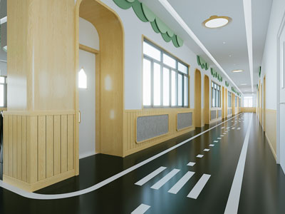 现代幼儿园走廊过道