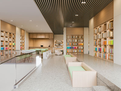 现代图书馆 阅览室 书吧3d模型 现代图书馆 阅览室 书吧