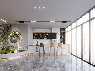 现代酒店大厅前台接待