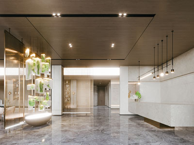 现代大堂前台接待