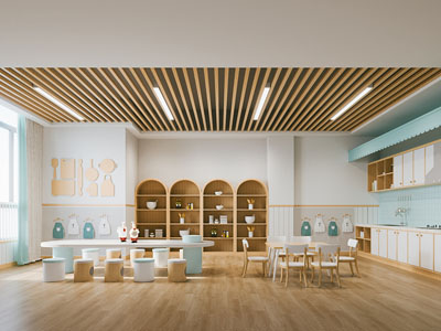 现代儿童厨房 活动教室3d模型 现代儿童厨房 活动教室