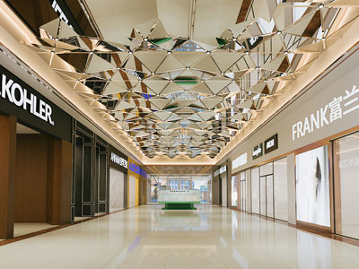 现代建材商场大堂前台接待