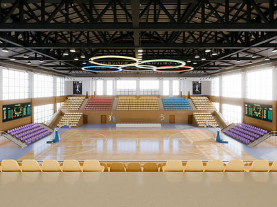 现代体育馆 篮球场3d模型 现代体育馆 篮球场