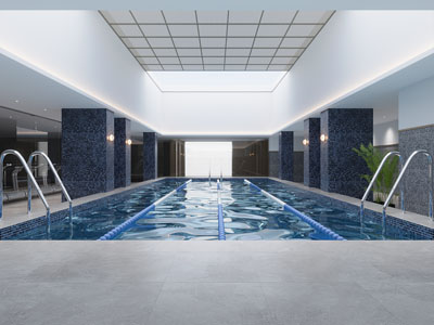 现代室内游泳馆3d模型 现代室内游泳馆