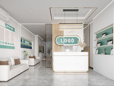 现代口腔医院大厅前台接待区