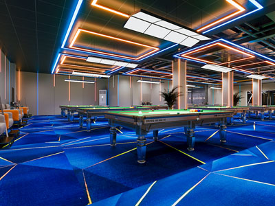 现代台球室 桌球室