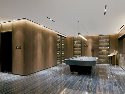 现代台球室 桌球室 休闲室