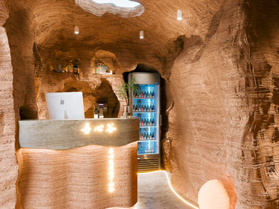 侘寂风熔洞饭店餐馆前台接待