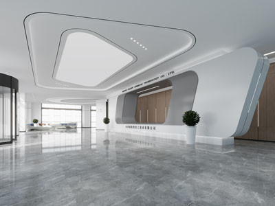 现代公司大厅前台接待区