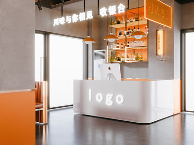 现代饭店餐馆收银台