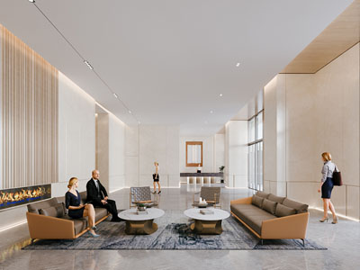 现代大堂前台接待区