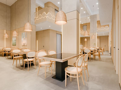 新中式饭店餐馆就餐区