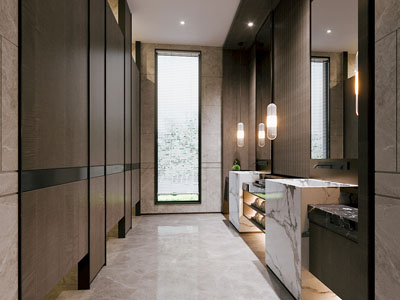 新中式公共卫生间 洗手间