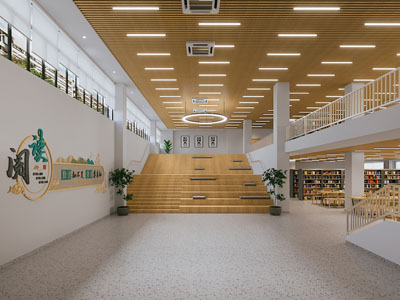 新中式阅览室 图书馆 书吧3d模型 新中式阅览室 图书馆 书吧