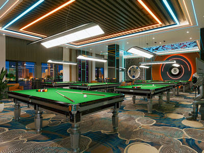工业风loft台球室 桌球室