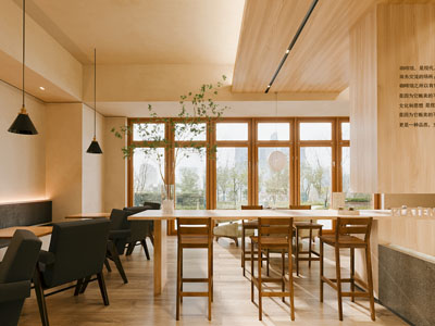 现代原木风咖啡厅