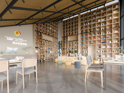 现代图书馆 阅览室 书吧3d模型 现代图书馆 阅览室 书吧