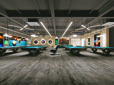 工业风loft台球室 桌球室