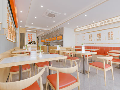 新中式饭店餐馆就餐区