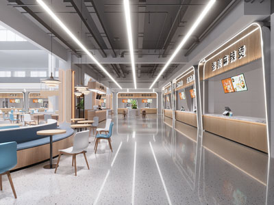 现代饭店餐馆就餐区 过道