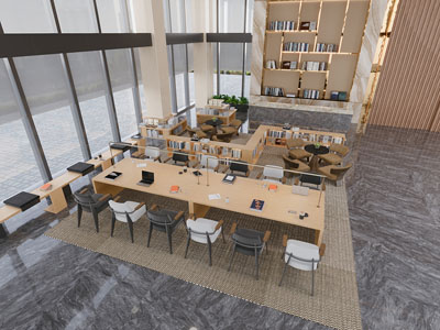 现代图书馆阅览区3d模型 现代图书馆阅览区