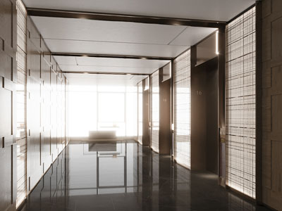 现代电梯间 过道